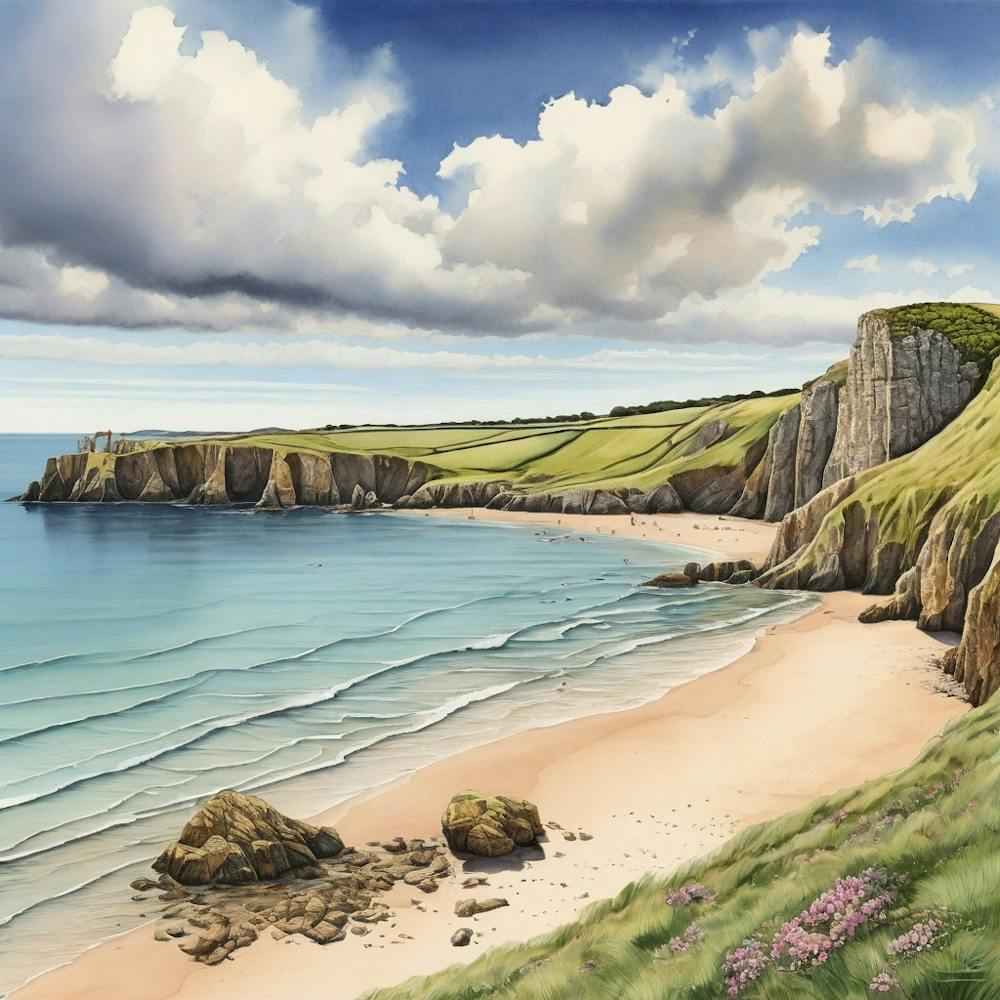 A Picture Of Barafundle Bay Beach Pembroke shire Wales 3