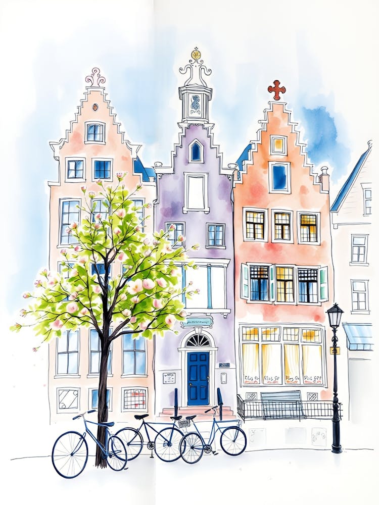 Watercolor Of A City 1