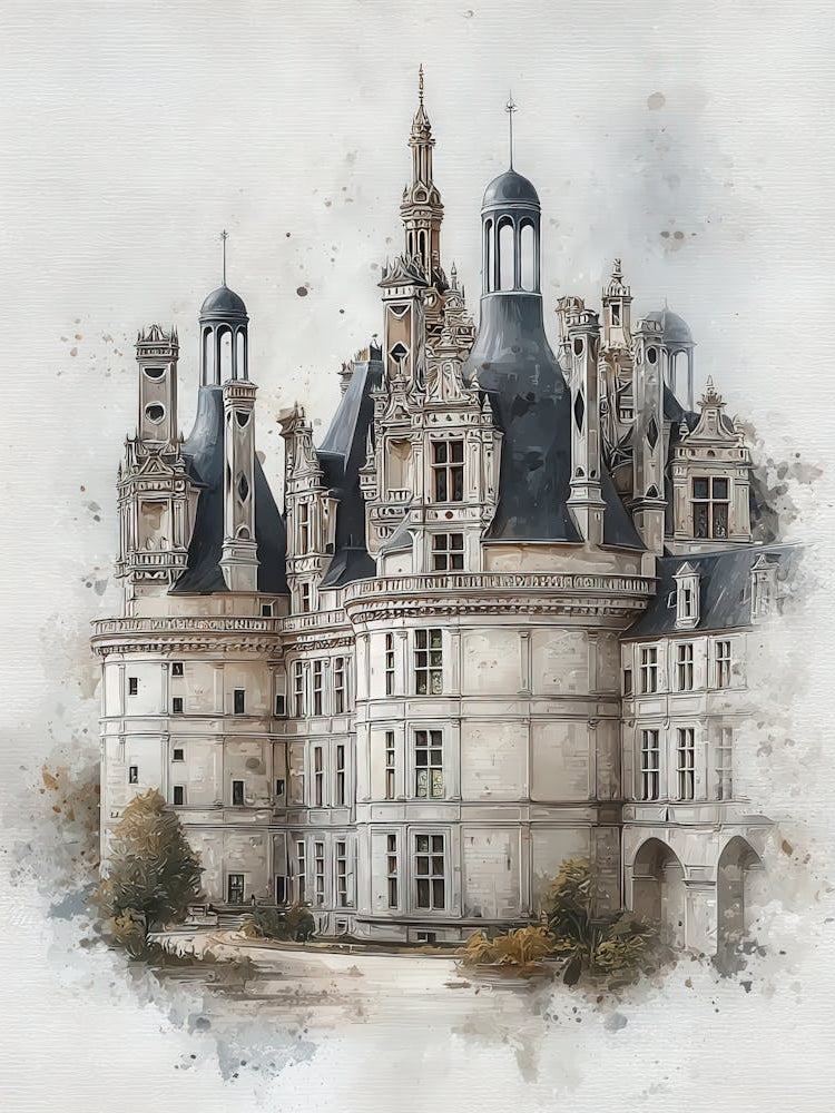 Aihrgdesign Isolated Watercolor Painting Of European Castles 2