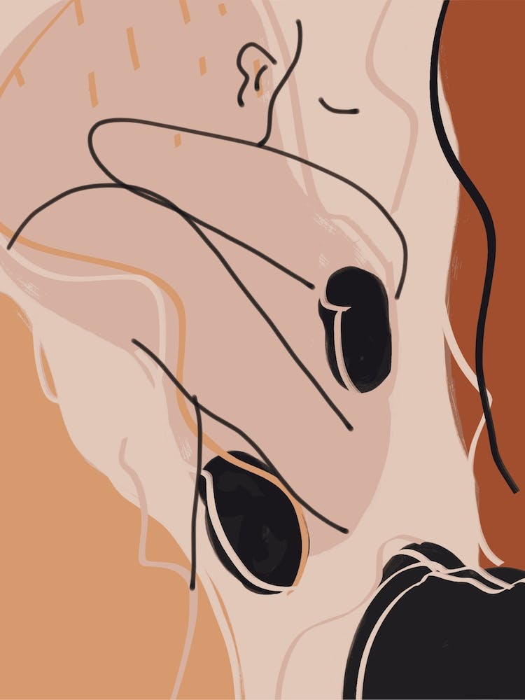 Abstract Earth Tone Couple