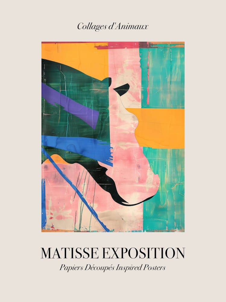 Hippopotamus 2 Matisse Inspired Exposition Animals Poster