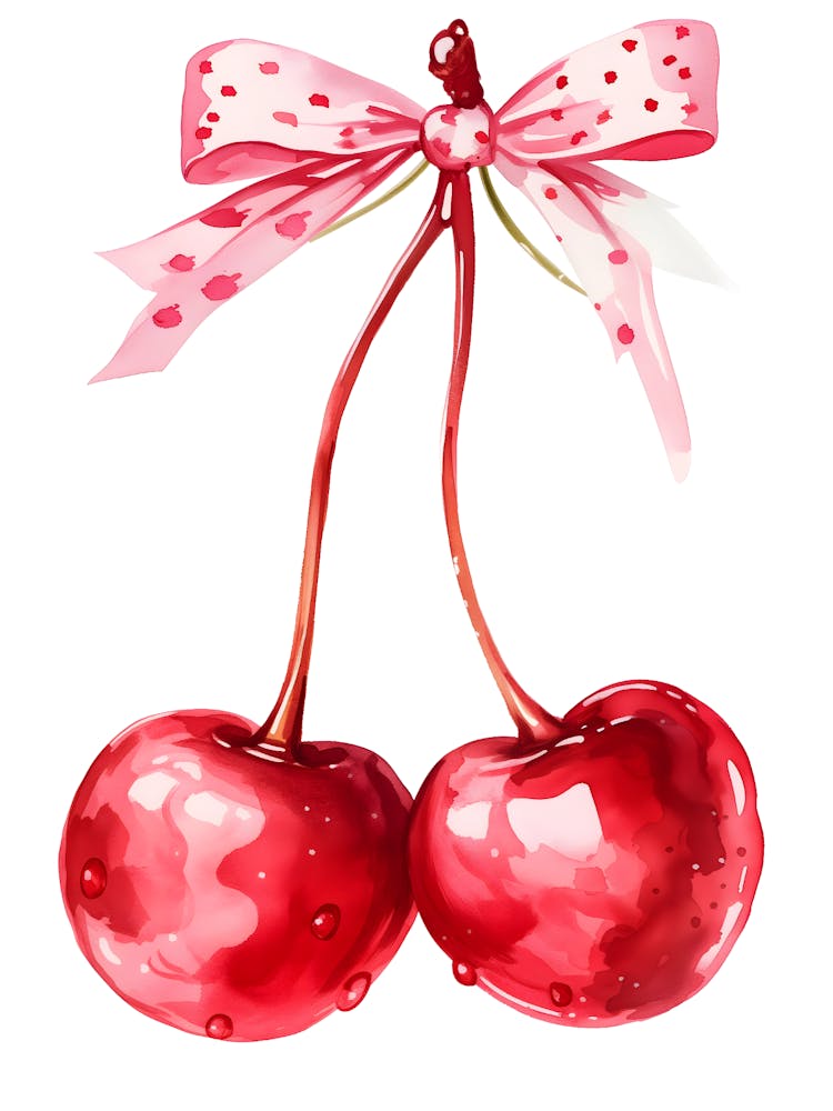 Two Cherries Isolated On White Background 1