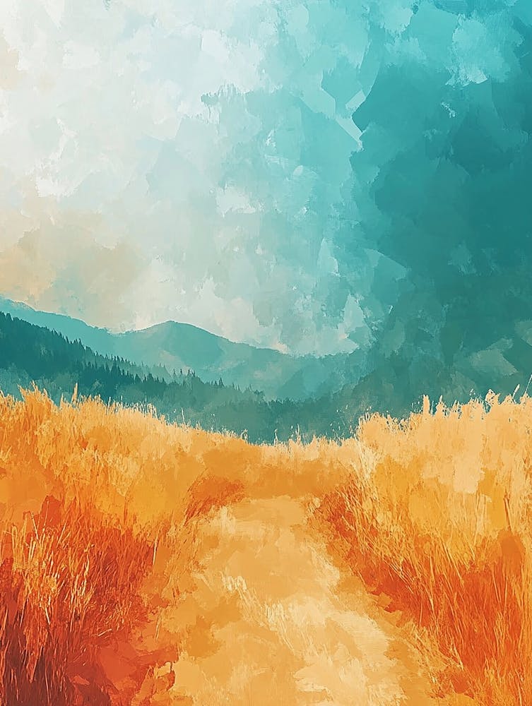 Aquarellgemälde Eines Feldes