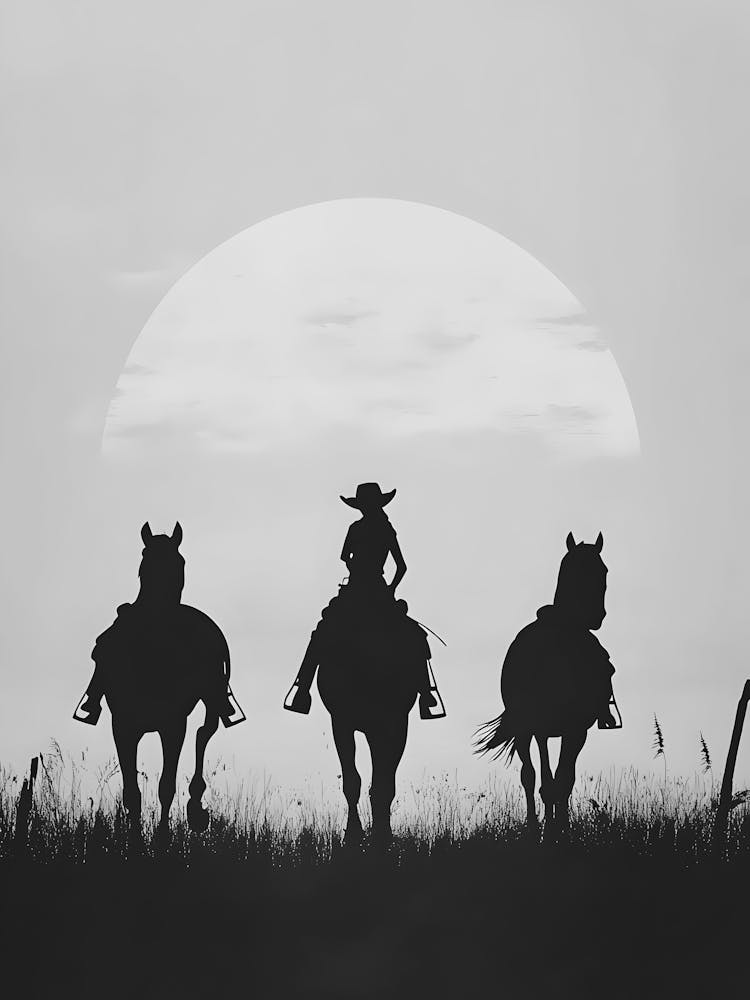 Silhouette Of Cowboys 2