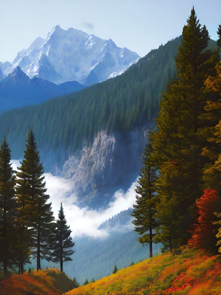 Arbres d'Automne Dans Les Montagnes