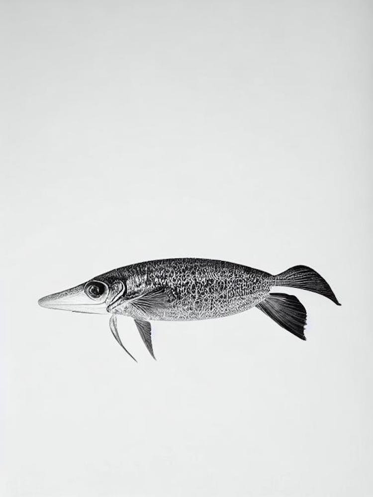 Cuttlefish Black & White Drawing