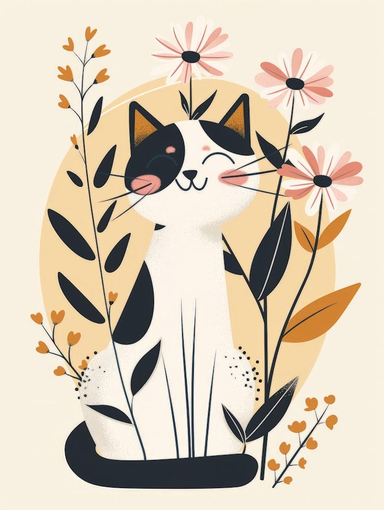 Cat With Flowers 7