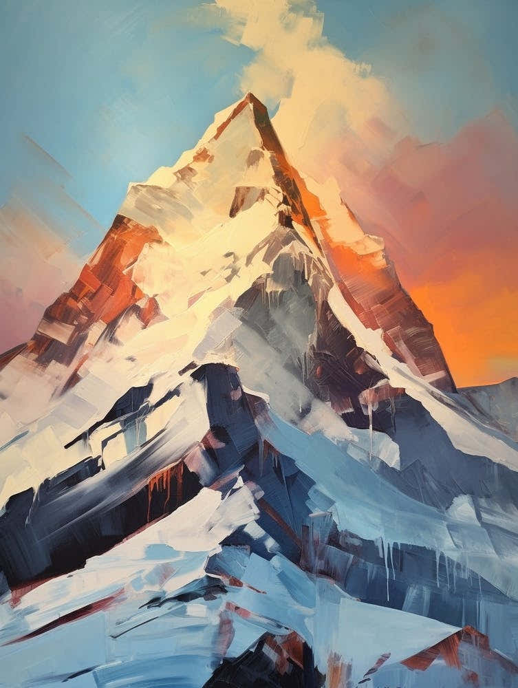 Gasherbrum I Pakistan China Mountain Painting