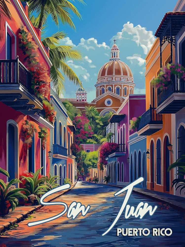 San Juan Vintage Travel Poster