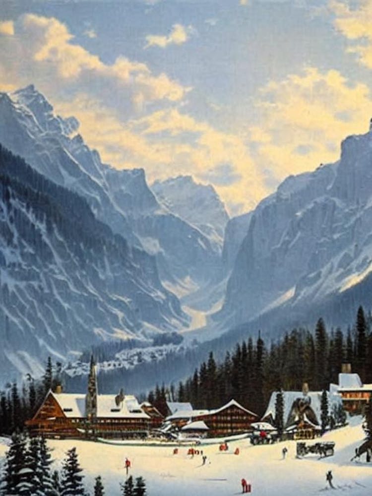 Engelberg, Switzerland Poster de ski Paysage vintage de station de ski 2