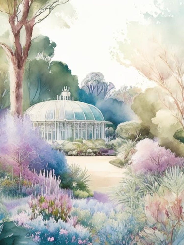 Adelaide Botanic Garden, 1, Australia Pastel Watercolour