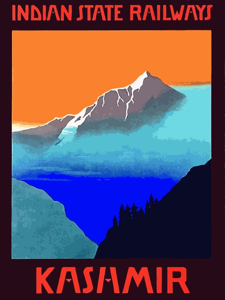 Kashmir, Vintage Travel Poster