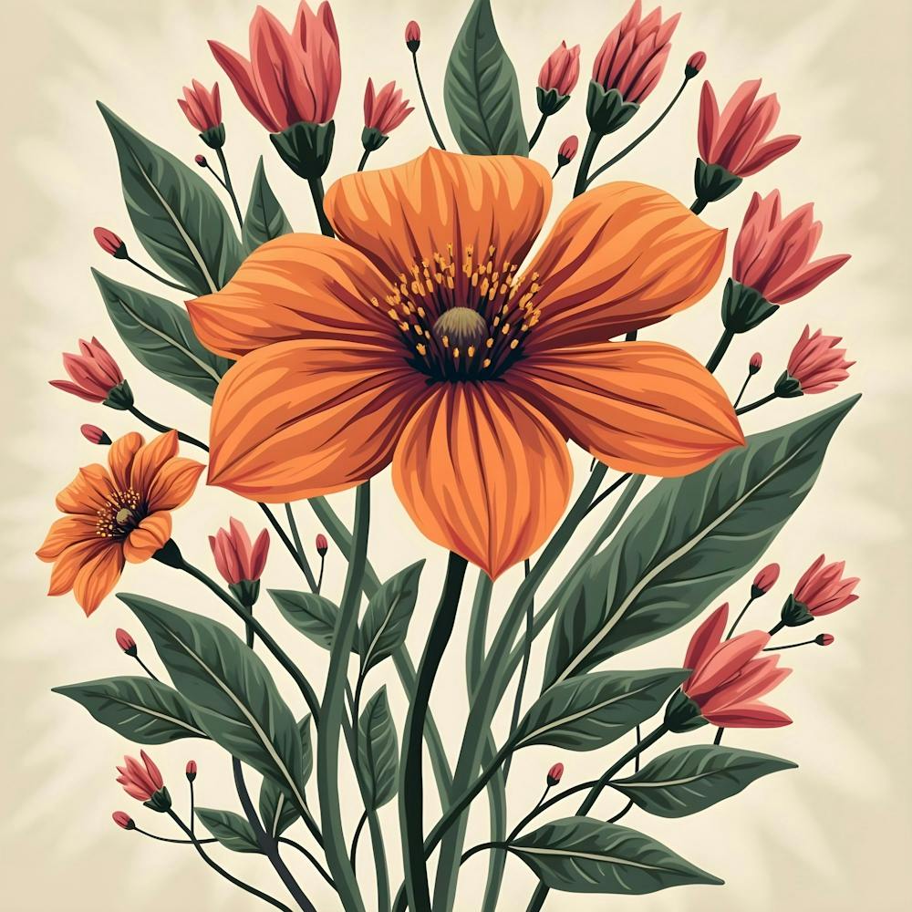 Orange Flowers In A Vase