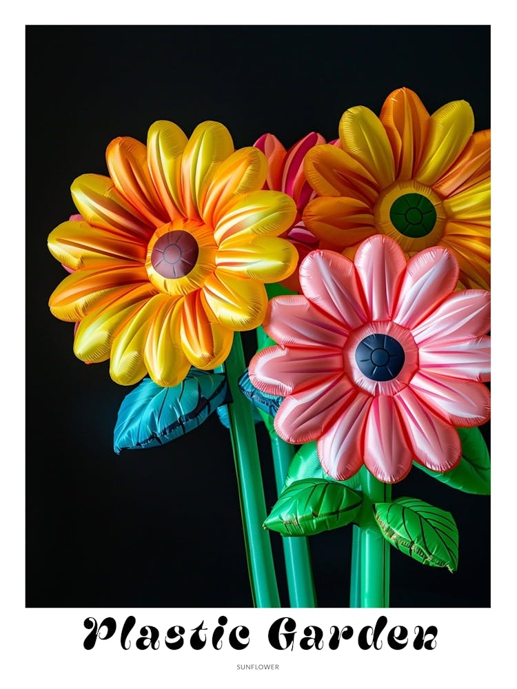 Bright Inflatable Flowers Poster Sunflower 1