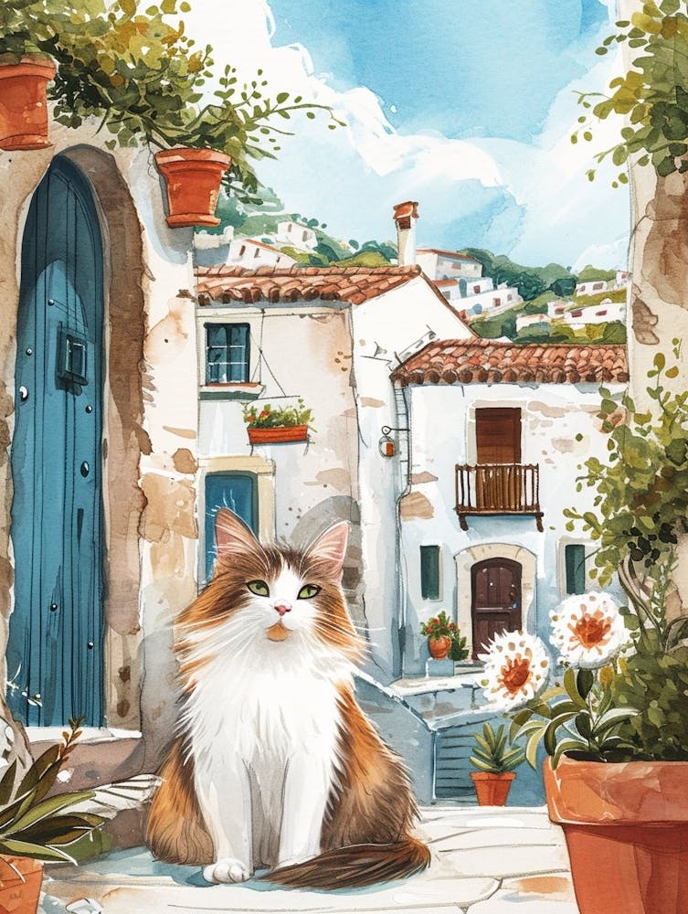 Selkirk Rex Storybook Illustration 4