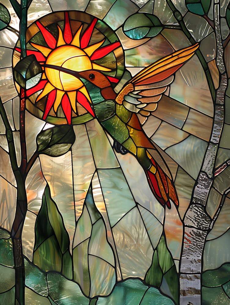 Hummingbird Stained Glass 18