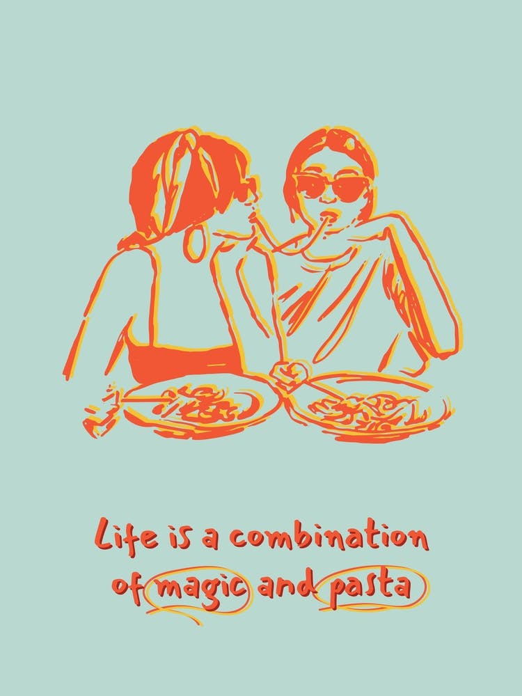 Magic and Pasta Pop Illustration