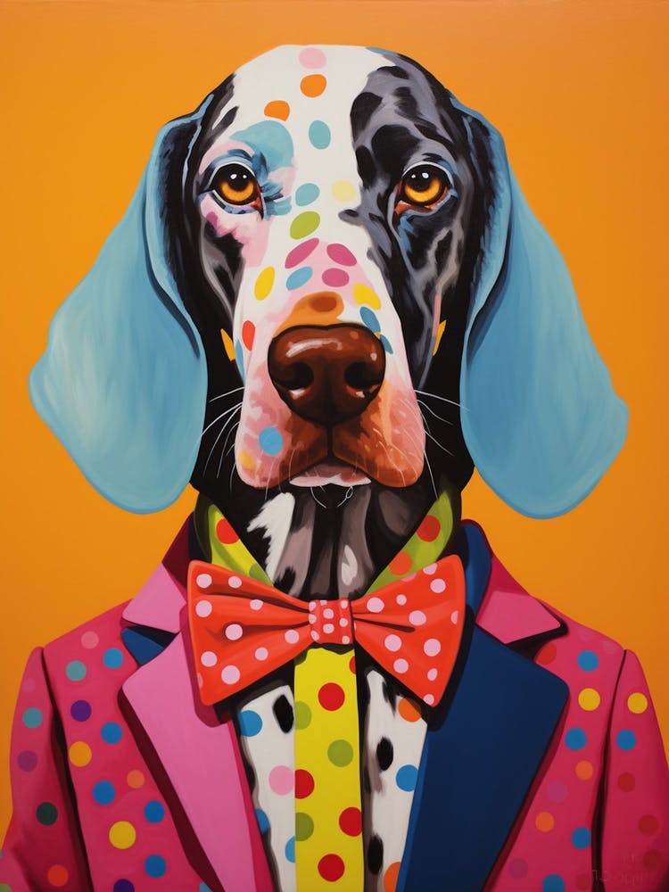 Polka Dot Dog In Bow Tie & Suit