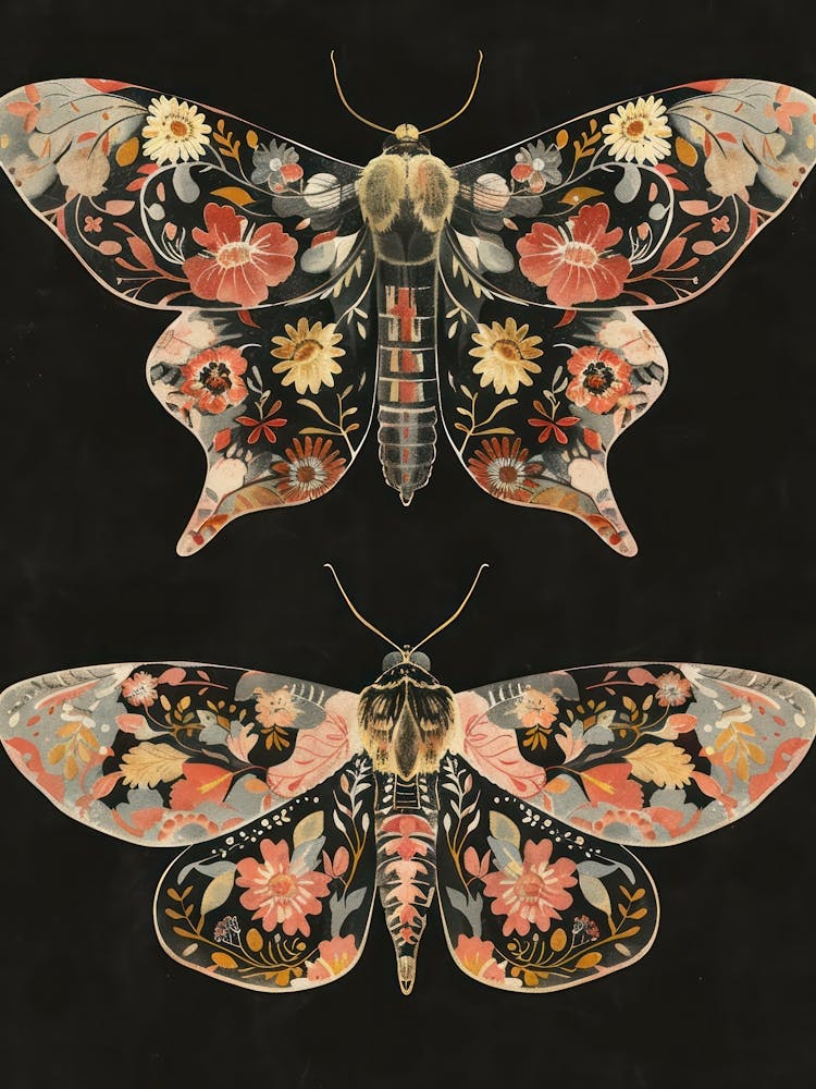Dark Butterflies William Morris Style 7