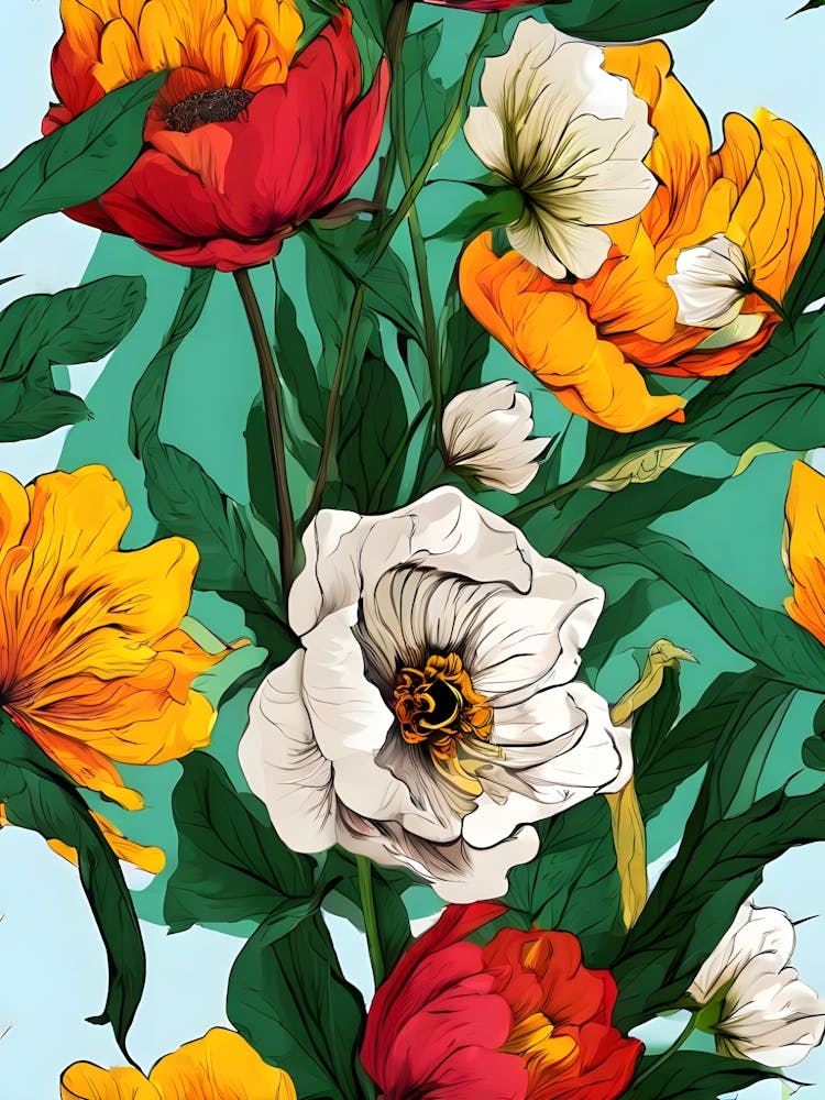 Nahtloses Muster mit Blumen 9