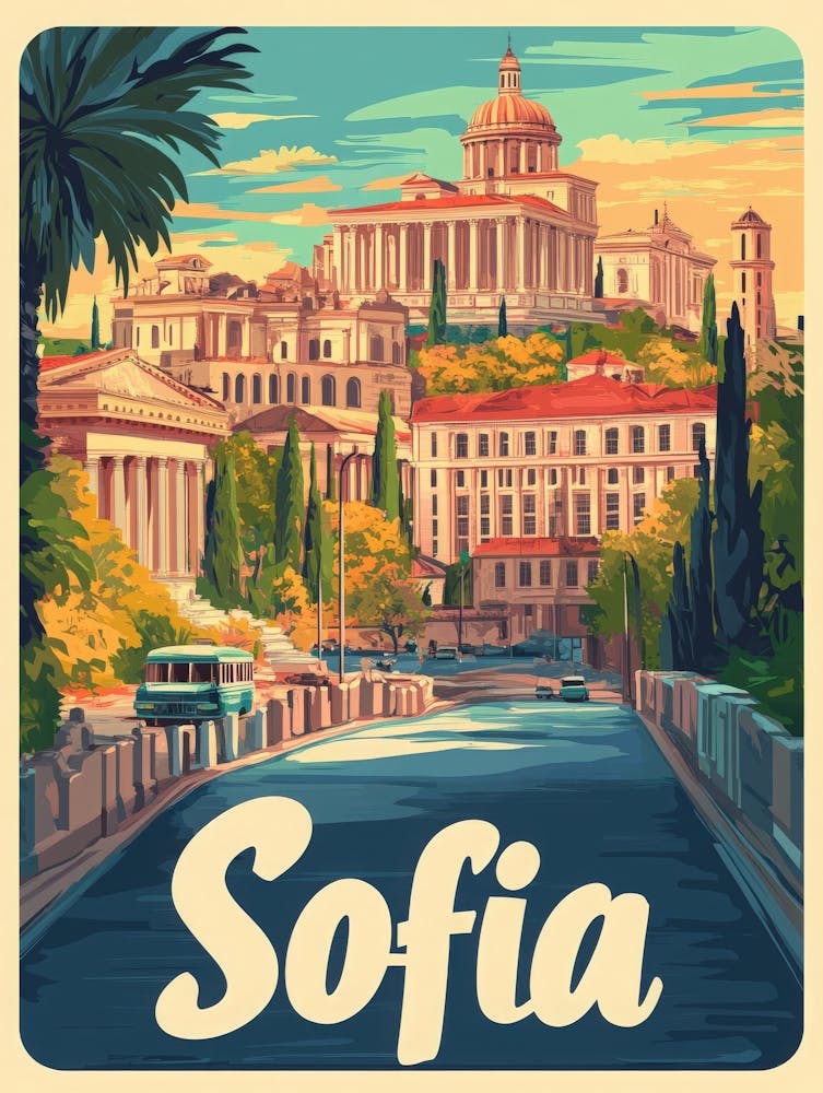 Aihrgdesign A Retro Travel Poster For Sofia 4