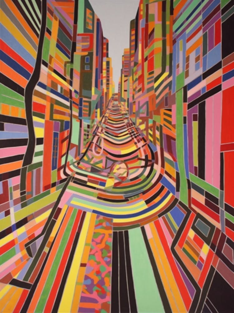 Painting Of New York  In The Style Of Minimalism 2