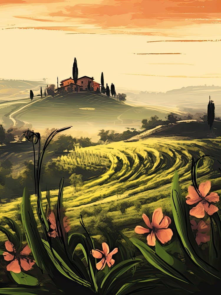 Tuscany, Flower Collage 4