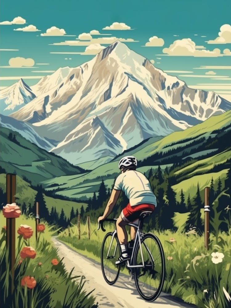 Tour De Mont Blanc France 14 Vintage Travel Illustration