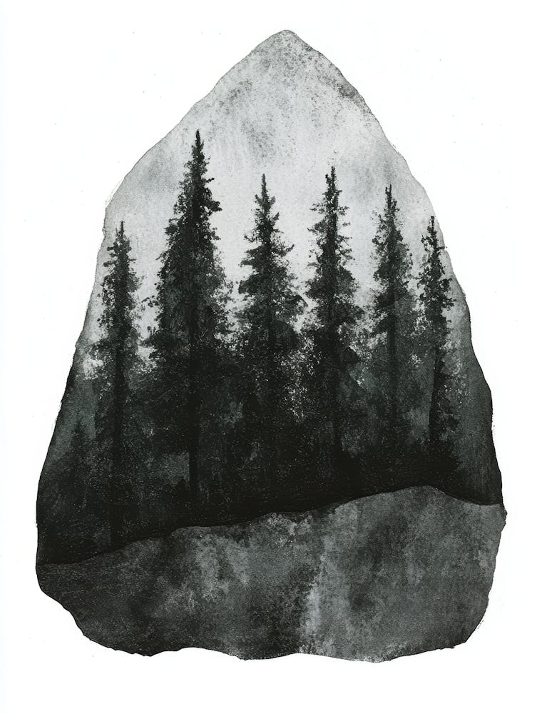 Trees On A Rock