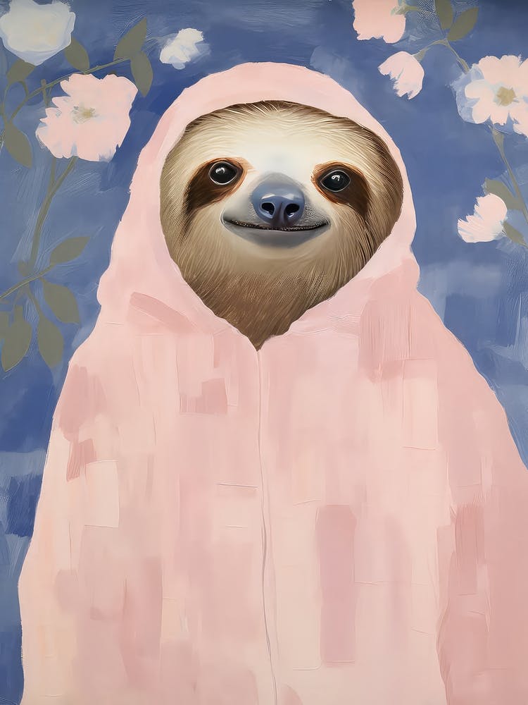 Playful Illustration Of Sloth For Kids Room 4