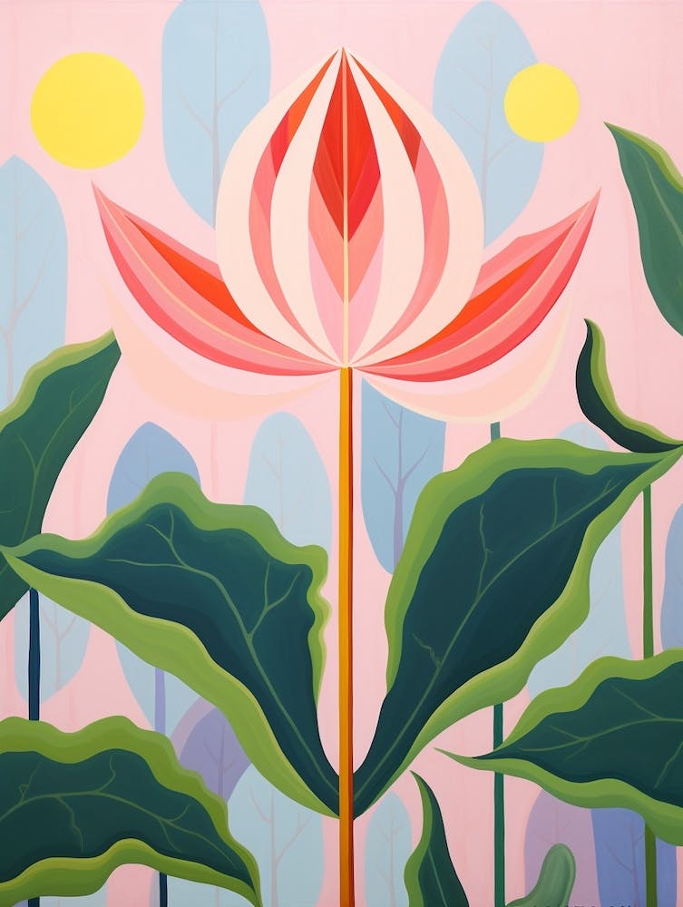 Tulip 6 Hilma Af Klint Inspired Pastel Flower Painting