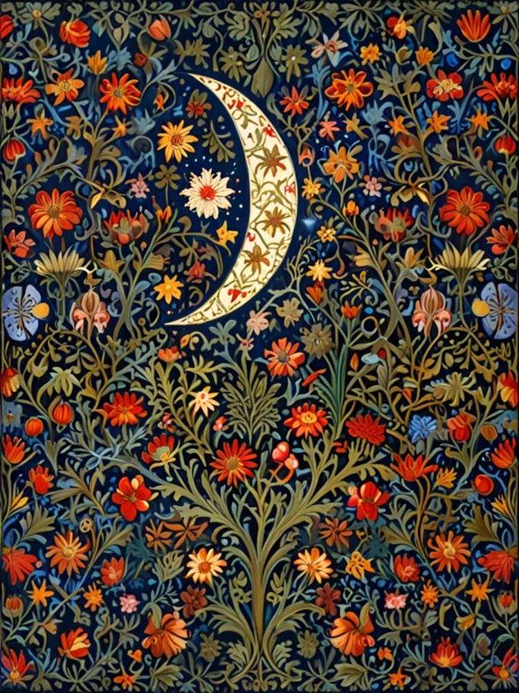 William Morris Moon And Flowers 52