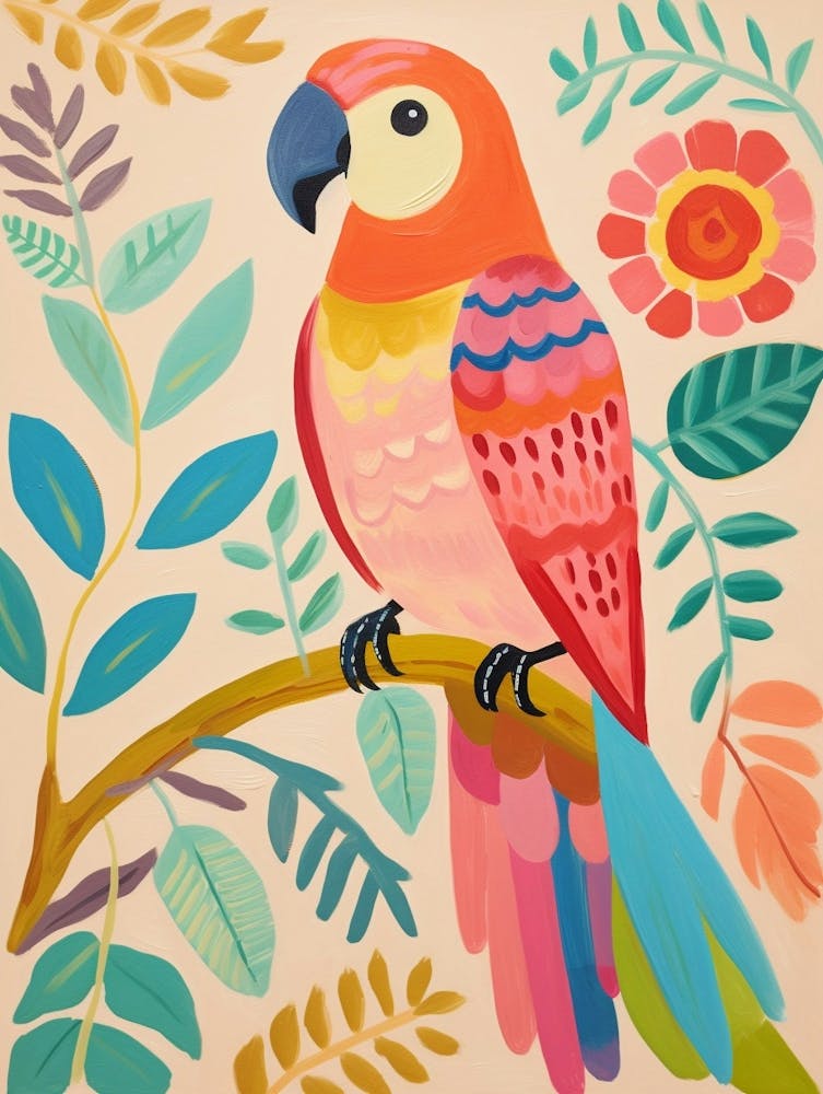 Pink Scandi Parrot 2
