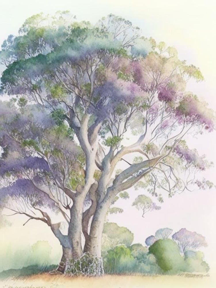 Atherton Tableland S 1, Curtain Fig Tree, Australia Pastel Watercolour
