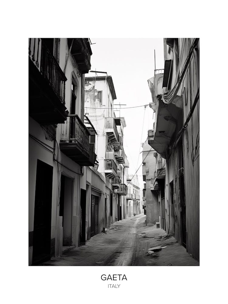 Poster Of Gaeta, Italy, Black And White Photo 3