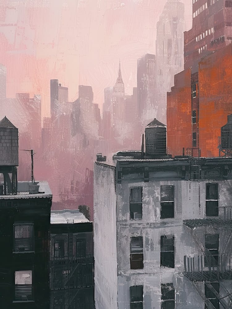 New York Rooftops Morning Skyline 4