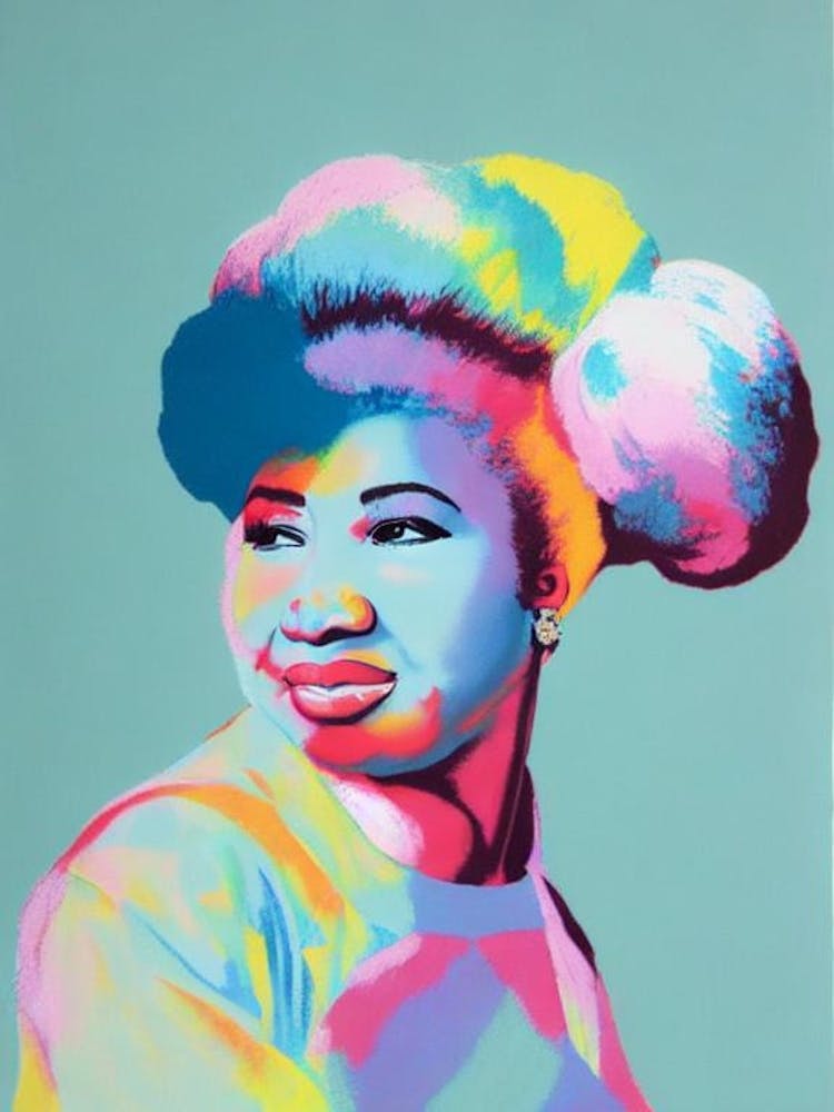 Aretha Franklin Colourful Illustration