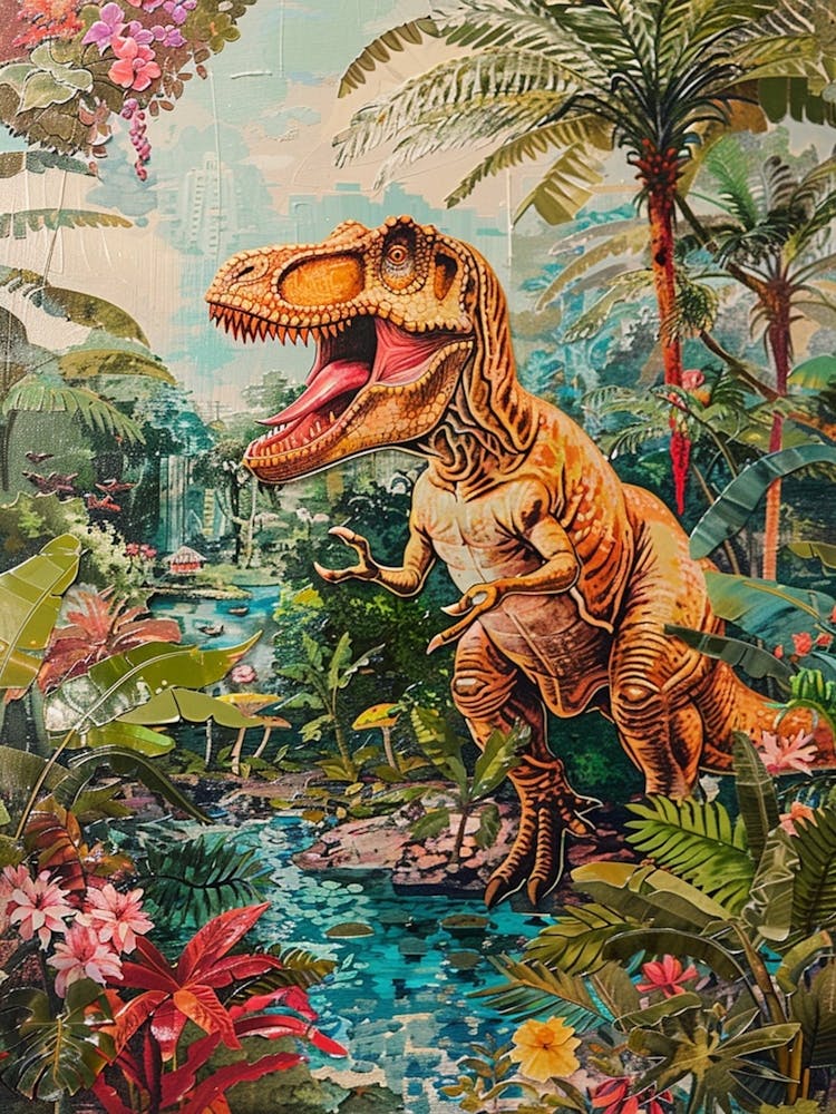 T Rex dans une Forêt Tropicale