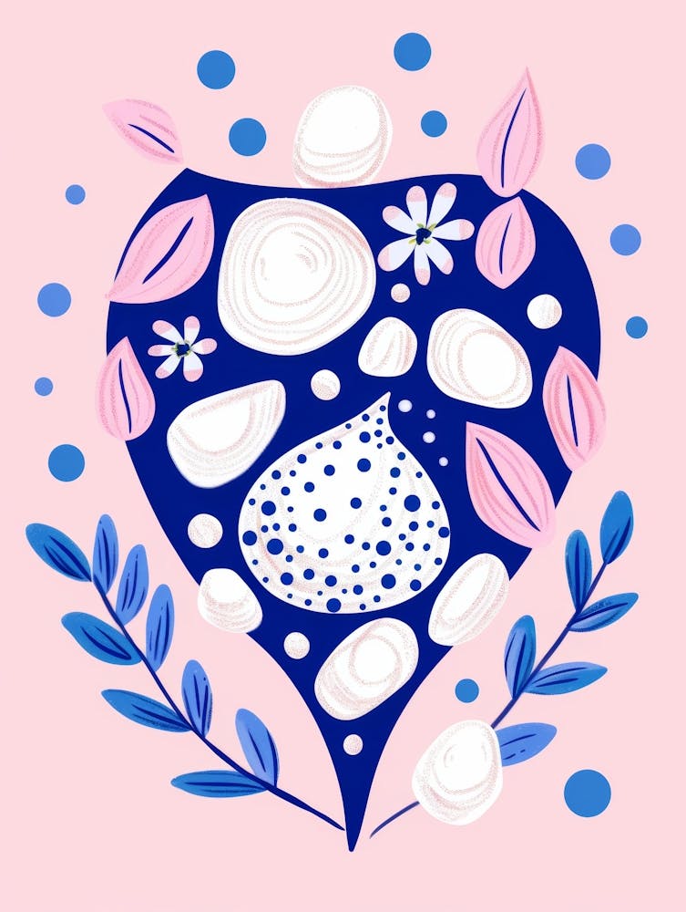 Heart With Flowers And Leaves