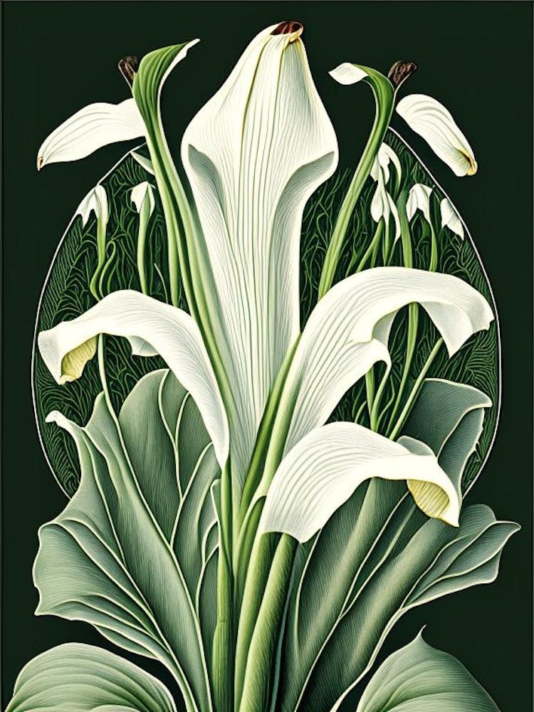 Calla 1 Blumen Botanisches Vintage Poster Blume