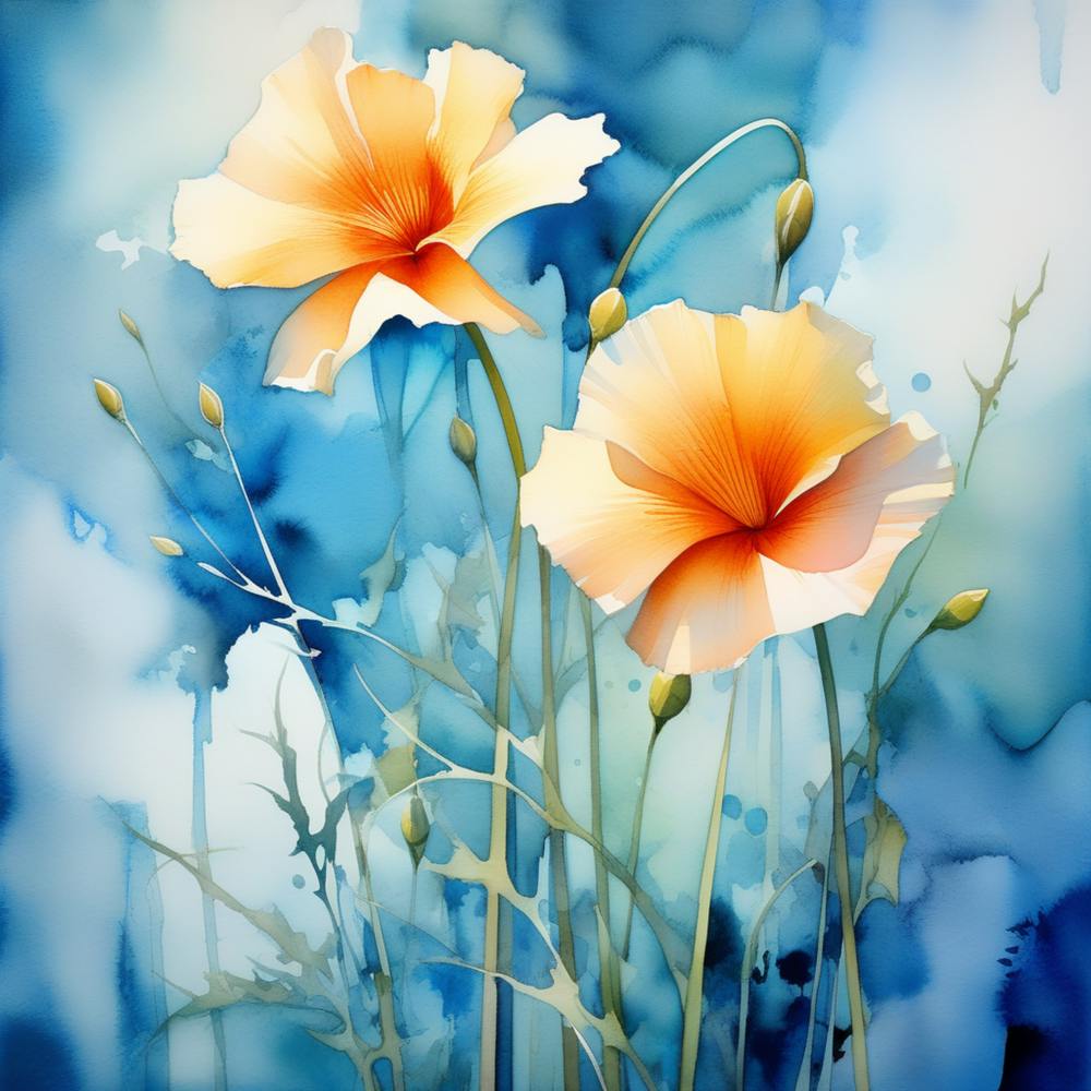 Aquarell Mohnblumen