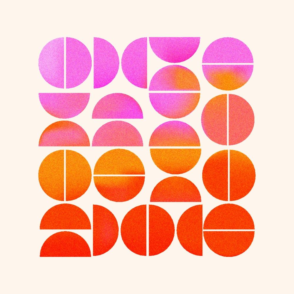 Playful Gradient Pink And Orange Circles