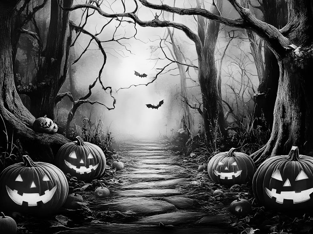 Halloween Pumpkins In The Woods 6