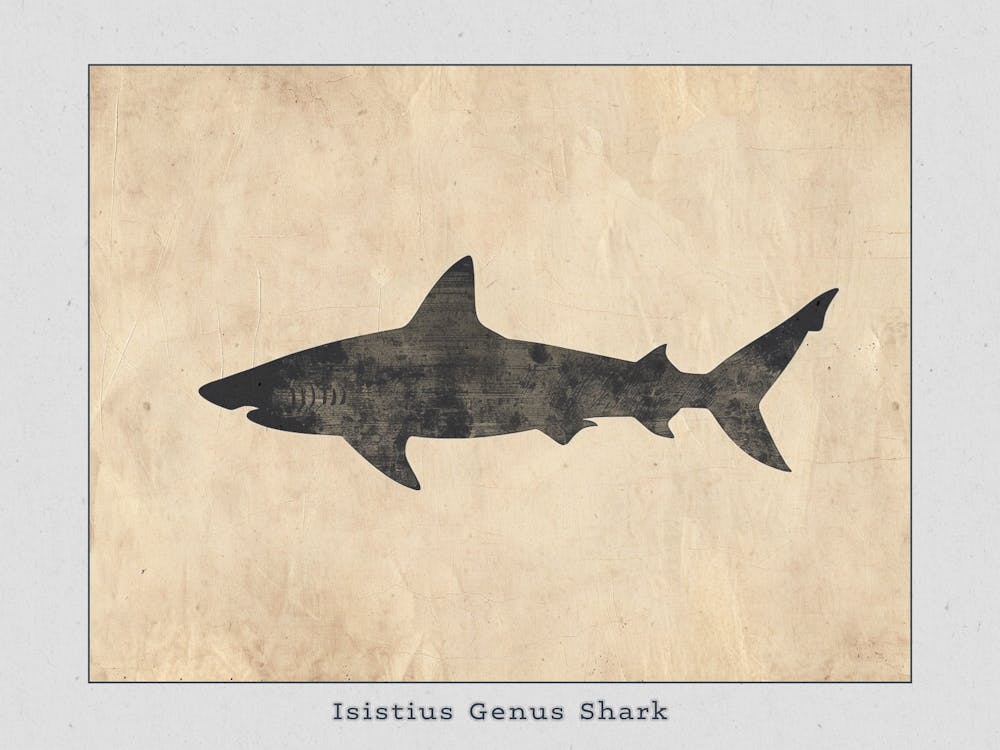 Isistius Genus Shark Silhouette 4 Poster