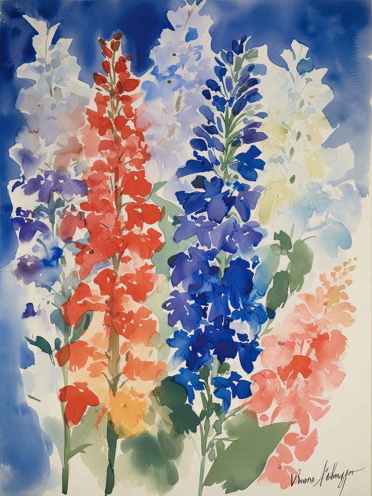 Delphinium Flower Illustration 4