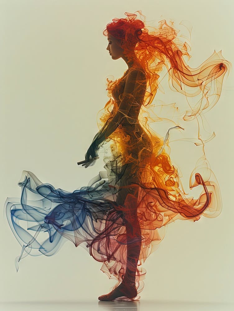 Abstract Woman In Smoke 1