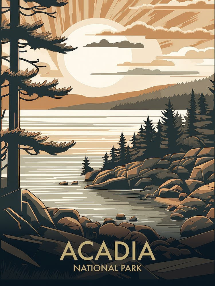 Acadia National Park Vintage Travel Poster 11
