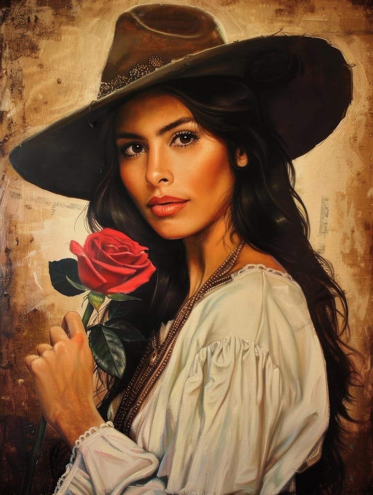 Woman With A Rose