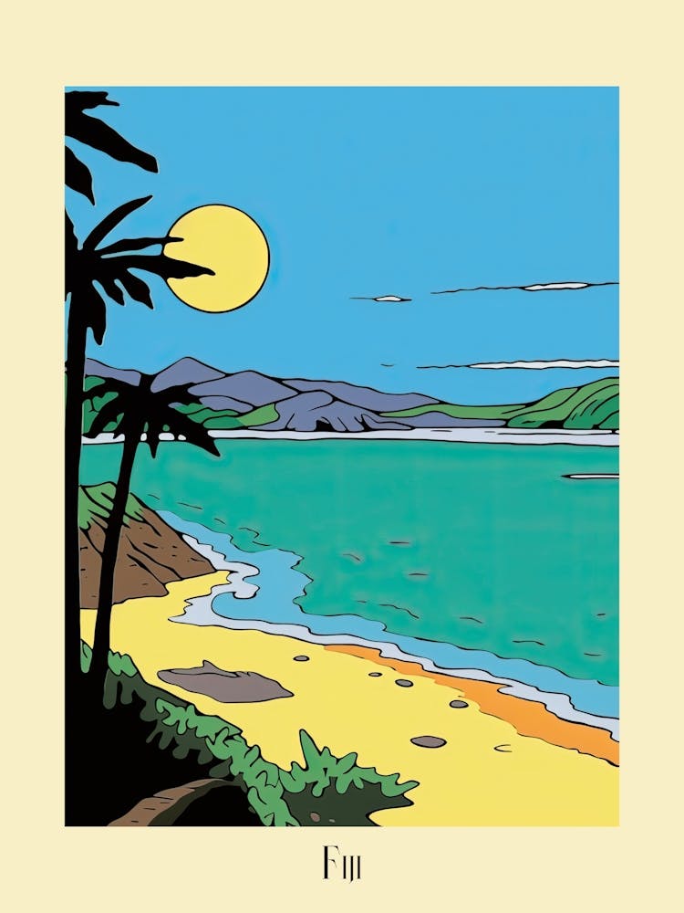 Poster Of Minimal Design Style Of Fiji 1