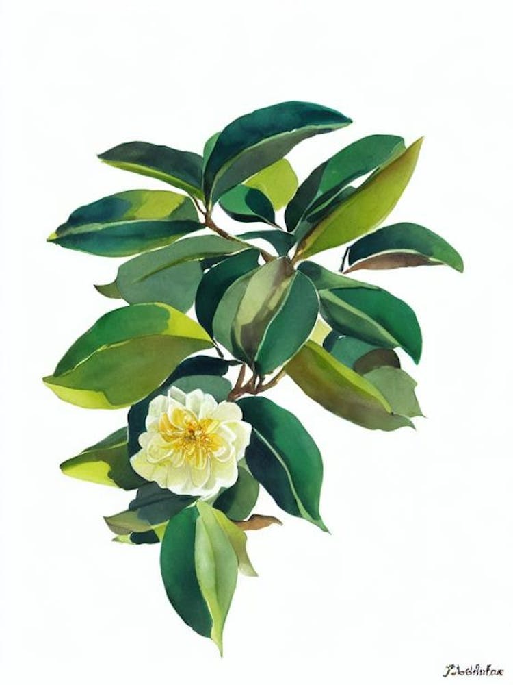 Camellia (Camellia Japonica) Watercolor